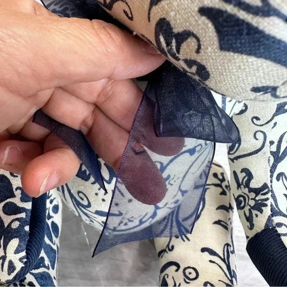 Gund Marabella 320562 Blue Corduroy Paisly Bear Stuffed Animal Toy with tag - Picture 13 of 13